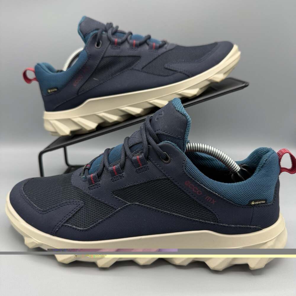 Ecco MX Low GTX Goretex Waterproof Blue Low Lace Sneaker Shoes Womens 39 8-8.5